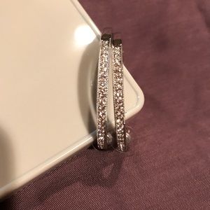 Touchstone Crystal silver hoop earrings